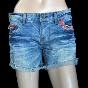 Brush Story Denim Gallery Distressed Raw Hem Beach Coastal Jean Shorts Women 28